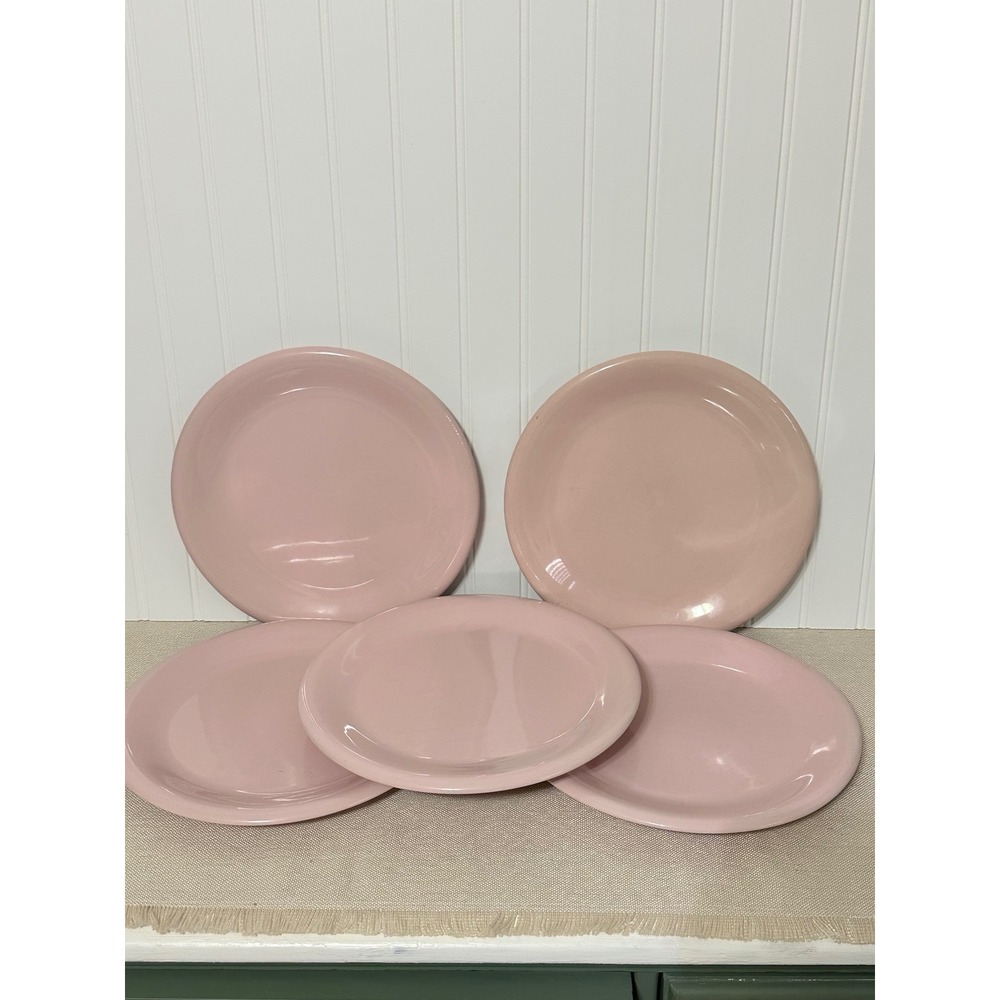 Newcor Colorifics Dinner Plates Set of 5 Peach Pink‎ Stoneware Japan Excellent